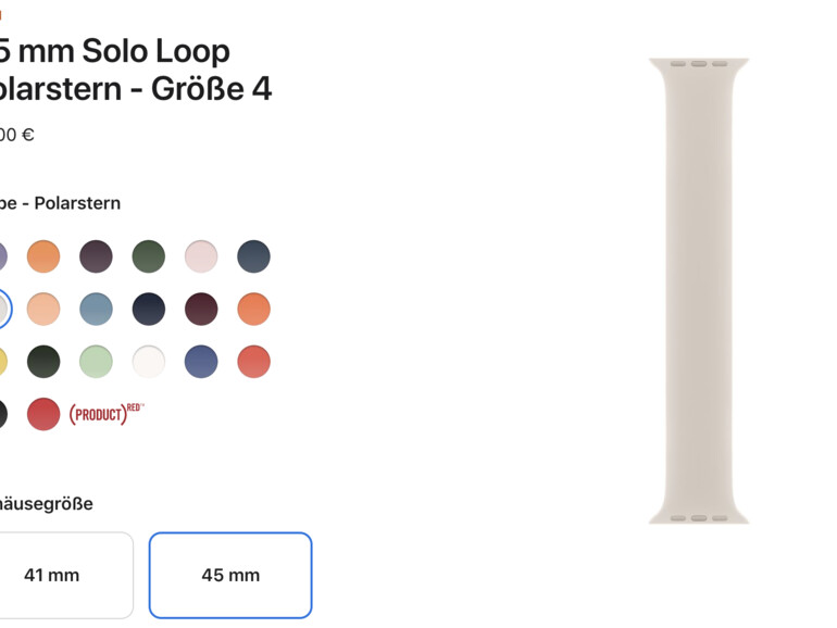 Polarstern ist beim Armband der Apple Watch ein warmes Creme-Weiß.