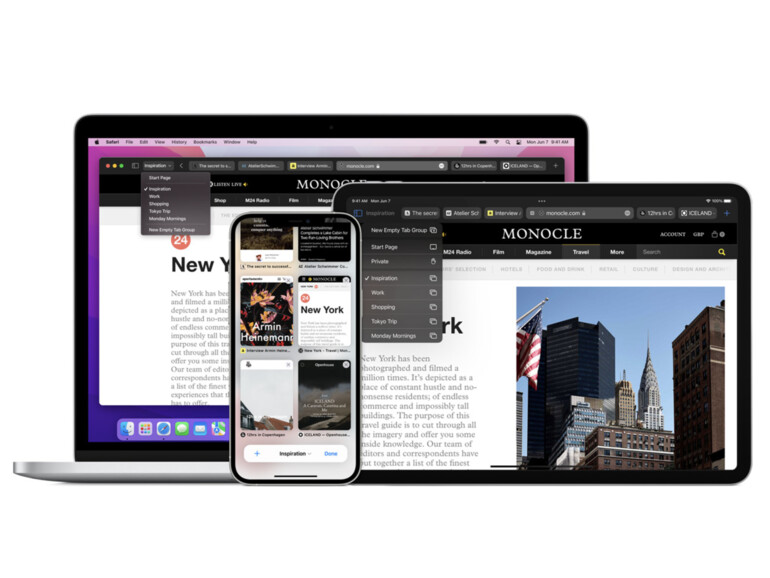 Safari 15 auf macOS, iPadOS und iOS