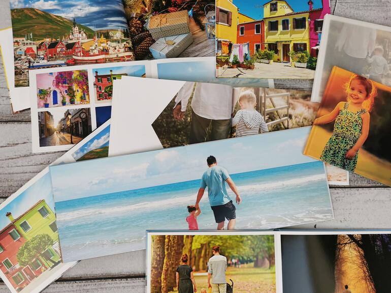 Eine Frage der Bindung: Möchten Sie einige Ihrer Fotos großformatig auf Doppelseiten präsentieren, sind Fotobücher mit einer Layflat-Bindung für Sie die optimale Wahl.