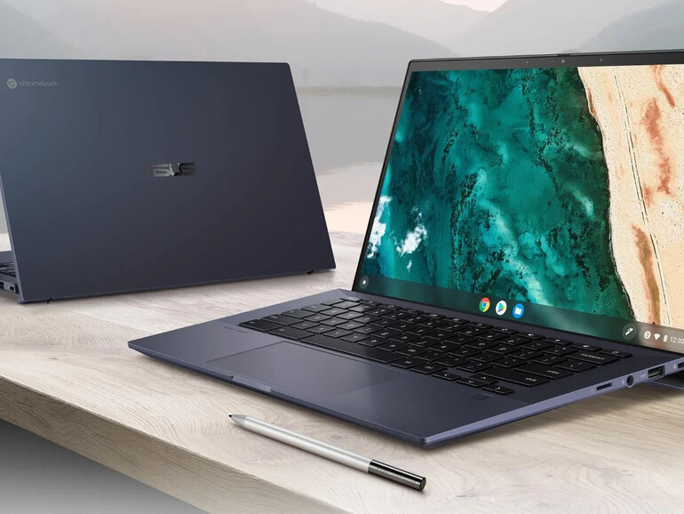 Das Chromebook CX9 arbeitet sowohl mit Eingabestiften, die den USI-Industriestandard unterstützen, als auch mit proprietären Pens von Asus.