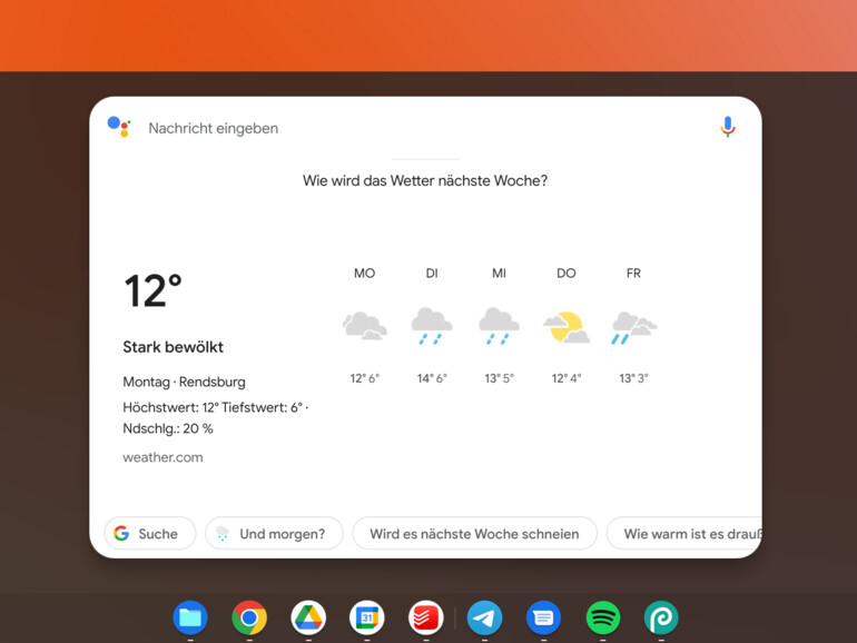 Kleiner Chrome-OS-Crashkurs: Auch bei Chrome OS Flex mit an Bord: Der Google Assistant beantwortet dir Fragen, spielt Musik ab, findet nahe gelegene Restaurants und vieles mehr – und das ungleich intelligenter als Siri.