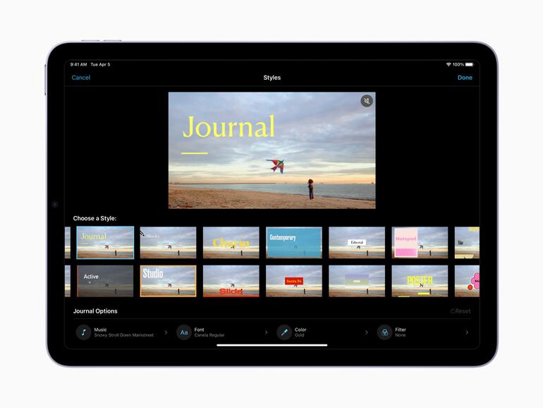 Storyboard-Styles in iMovie 3.0