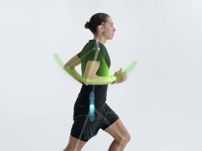 Die Apple Watch misst mithilfe des eingebauten Höhenmessers, wie stark du beim Laufen auf- und abwippst.