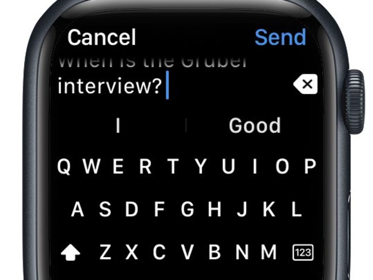 Apple Watch mit Textvorhersage