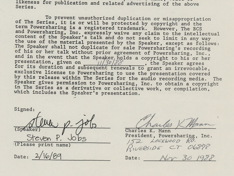 Unterschrift von Steve Jobs