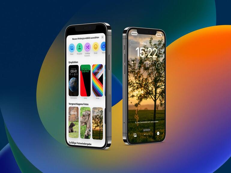 Apple stellt dir eine Vorauswahl aus eigenen Vorlagen und deinen Bildern bereit