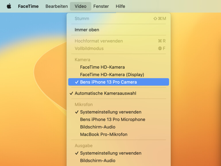 Der Kamerawechsel sollte automatisch ablaufen, tut er aber nicht immer
