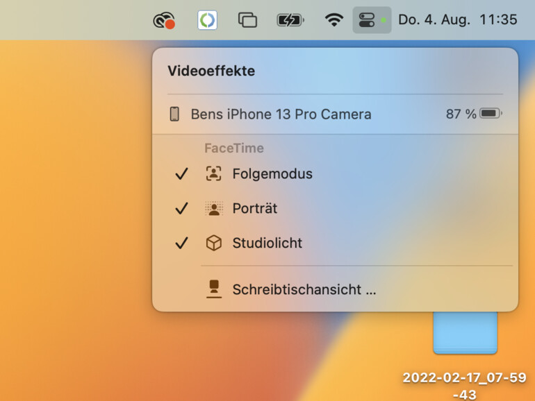 Dir stehen mehrere Videoeffekte zur Auswahl