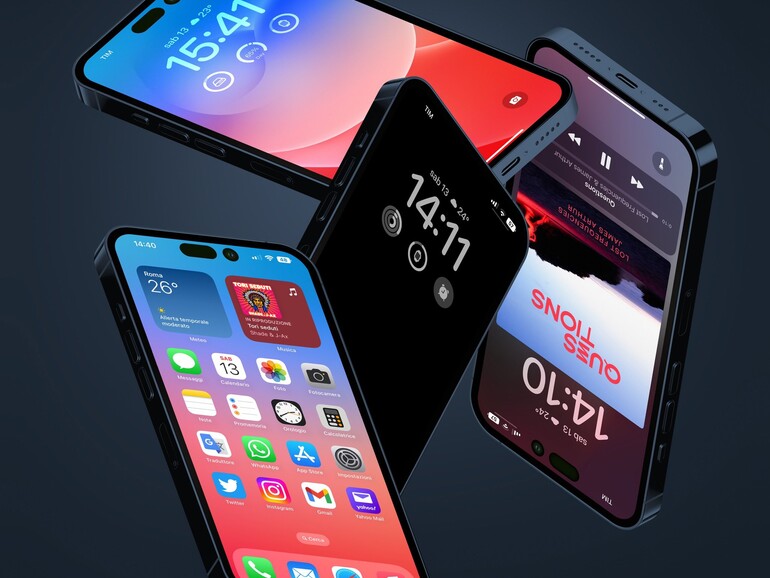 Rahmendesign vom iPhone 14 Pro und Pro Max.