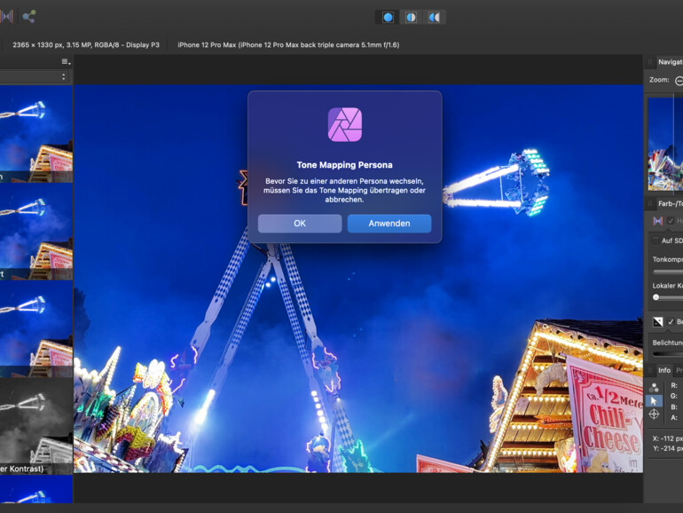 Mit Affinity Photo sind auch erweiterte Bildbearbeitungsfunktionen wie Tone Mapping relativ einfach möglich.