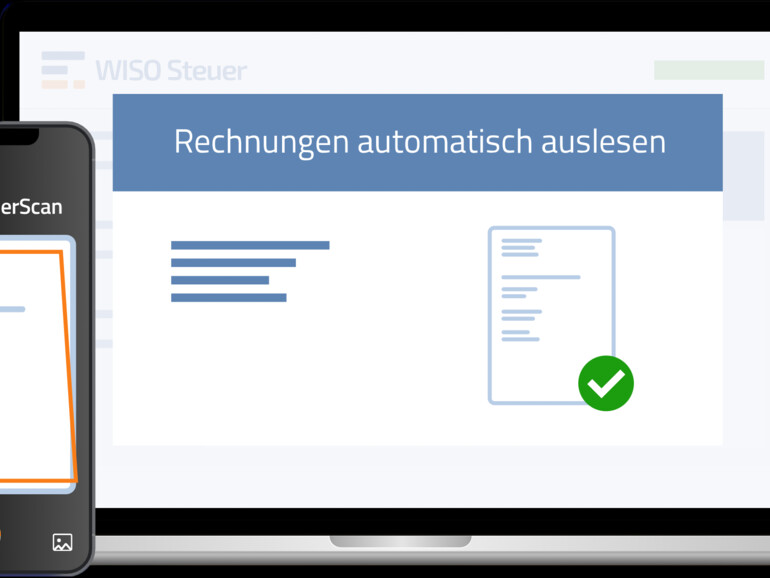 WISO Steuer-Scan digitalisiert Belege und fügt die Werte an passender Stelle in die Steuererklärung ein.