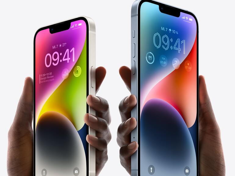 iPhone 14 und iPhone 14 Plus (rechts)