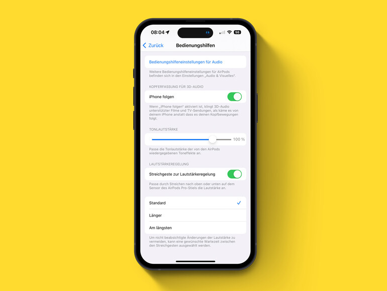 Du kannst die Streichgeste auch deaktivieren