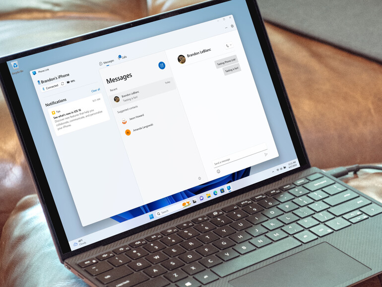 Phone Link verbunden mit einem iPhone