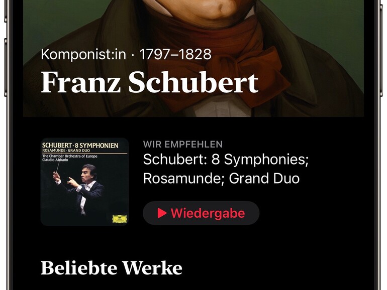 Für viele populäre hat Apple eigens Porträtbilder erstellen lassen.