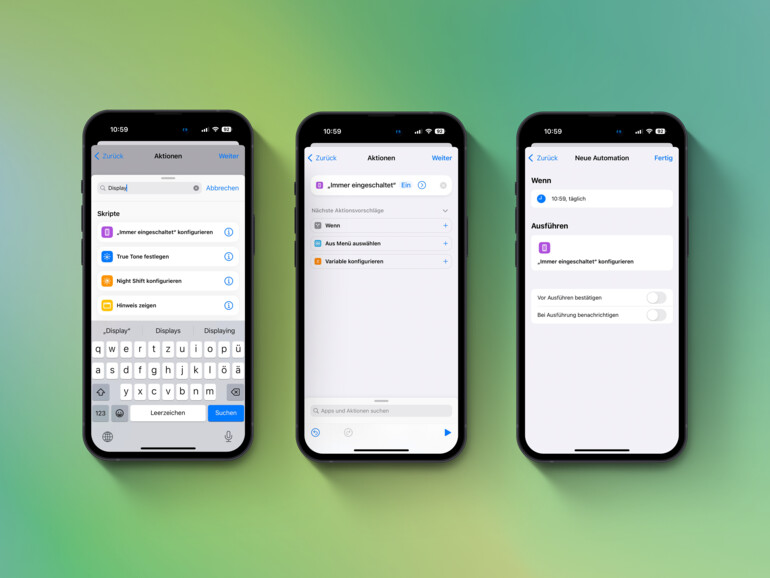 Du kannst eine Automation in Kurzbefehle erstellen, um das Always-On-Display zu deaktivieren