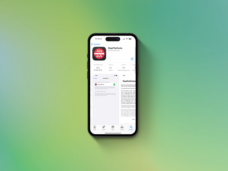 StopTheFonts lässt sich aus dem App Store herunterladen