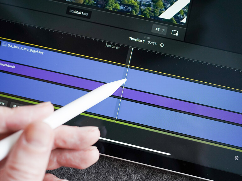 Auch der Apple Pencil kommt in Final Cut Pro für iPad zum Einsatz – nicht nur zum Scrubben, sondern auch zum Schreiben direkt auf Videos.