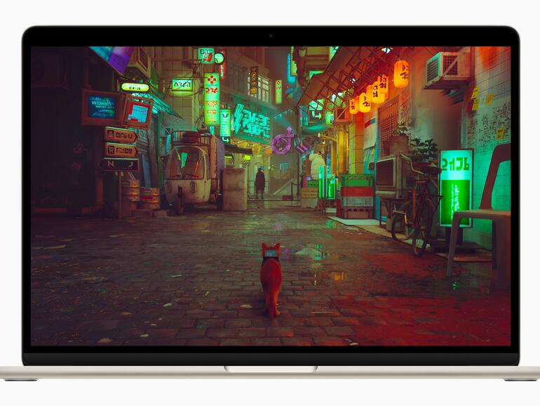 In Apples Promomaterial zum MacBook Air 15-Zoll scheint Apple bereits zu verraten, dass das Spiel „Stray“ für den Mac erscheinen wird.