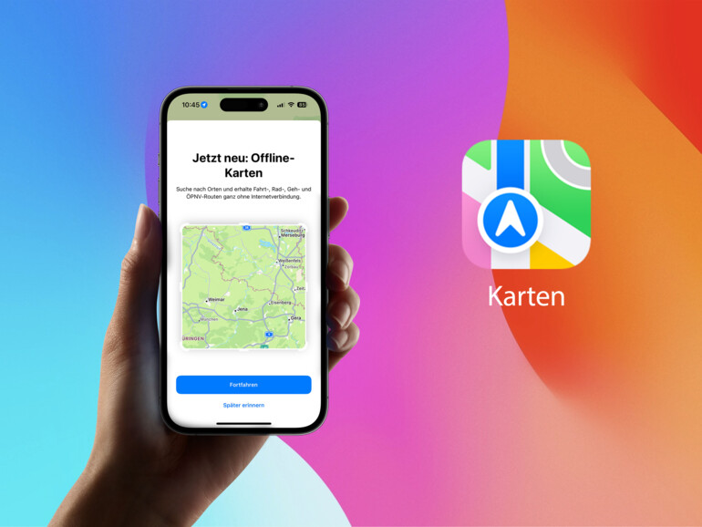 Die Karten-App kann in iOS 17 auch Kartenmaterial herunterladen und funktioniert dann auch offline.