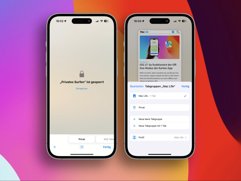 Das private Surfen bleibt in Safari unter iOS 17 auch privat.