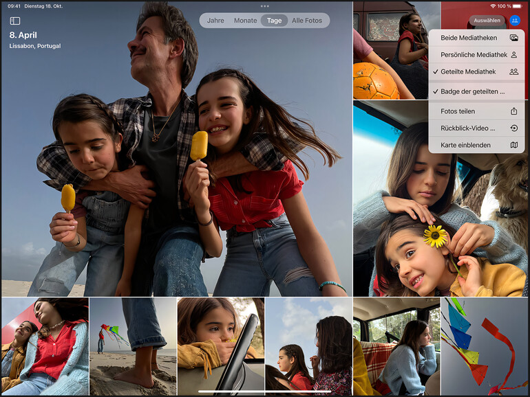 Apple hat die eigenen Produkte so konzipiert, dass sie untereinander Daten abgleichen können. Für dich bedeutet dies, dass du im Urlaub deine Fotos und Aufnahmen, die du mit dem iPhone gemacht hast, auch auf deinem iPad ansehen und gegebenenfalls schon aussortieren kannst.