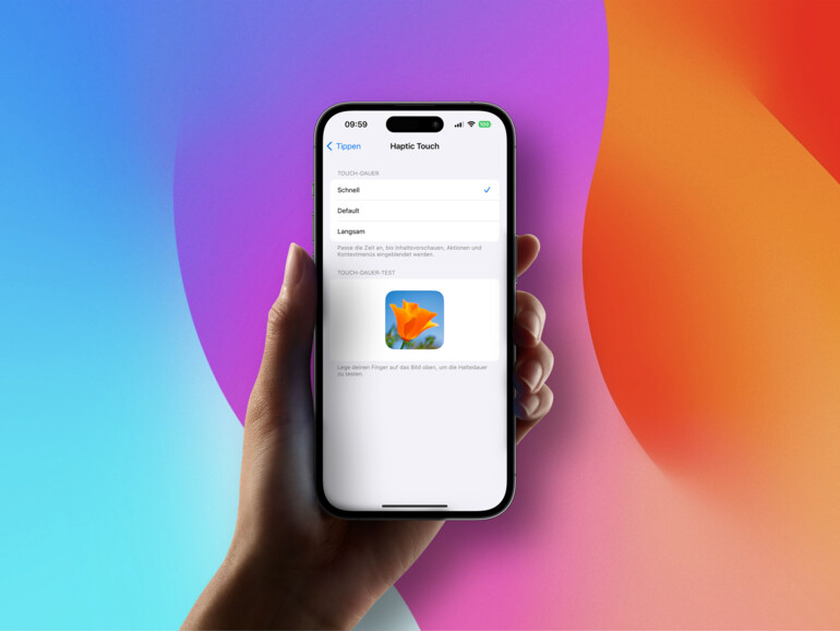 Haptic Touch wird reaktionsschneller