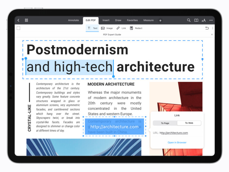 Auch das Verknüpfen von Teilen deiner Seiten erledigst du intuitiv.
