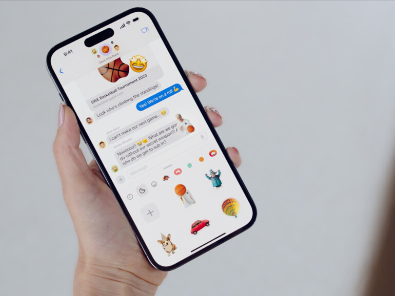 Apple hält an den grünen und blauen Blasen fest