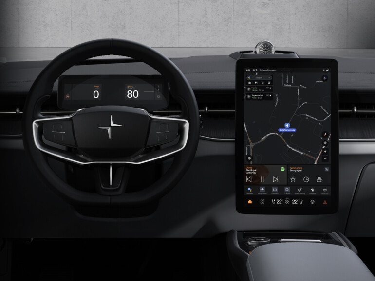 Wie die meisten modernen Fahrzeug hat auch der Polestar 3 ein großes Display und unterstützt Apple CarPlay