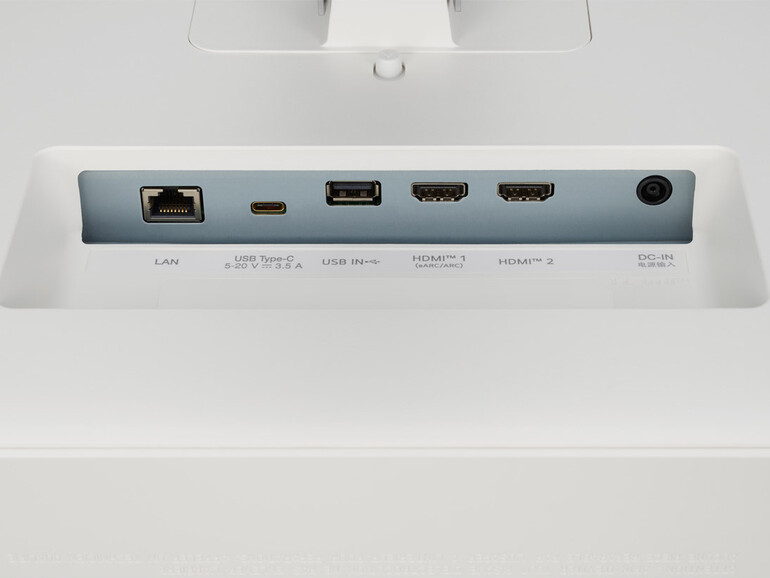Zweimal HDMI, einmal Displayport-fähiges USB-C, einmal USB-A, einmal Ethernet: Auf einen kompletten USB-Hub verzichtet der Myview Smart Monitor 32SQ700S.
