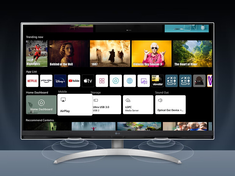 Direkt aus der WebOS-Oberfläche kannst du die AirPlay-Einstellungen aufrufen.