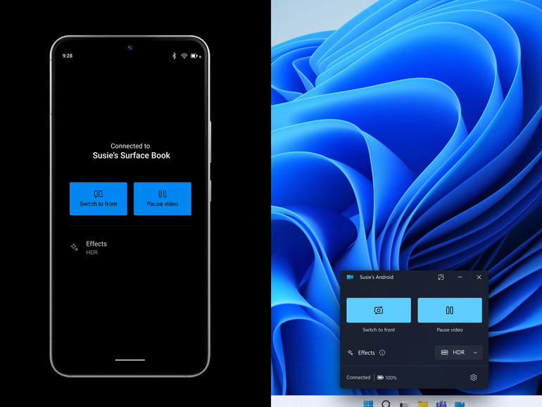 Die Kamera des Android-Smartphones kann unter Windows 11 als Webcam genutzt werden.