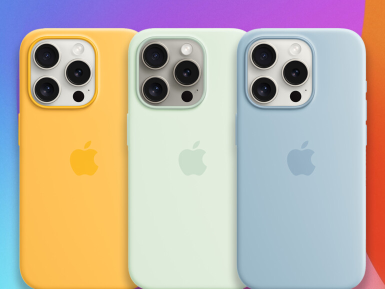 Das sind die neuen Farben für die Silikonhüllen: Warmgelb, Blassmint, Hellblau und Pink