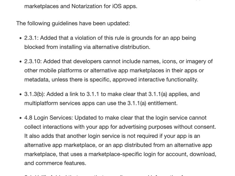 In einer E-Mail an Entwickler kündigt Apple die Änderungen an.