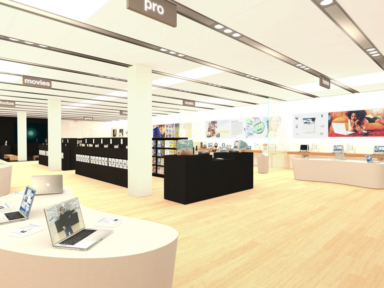 Mit der kostenfreien App „The Apple Store Time Machine“ kannst du Apple Stores zu ihrer Eröffnung virtuell bereisen.