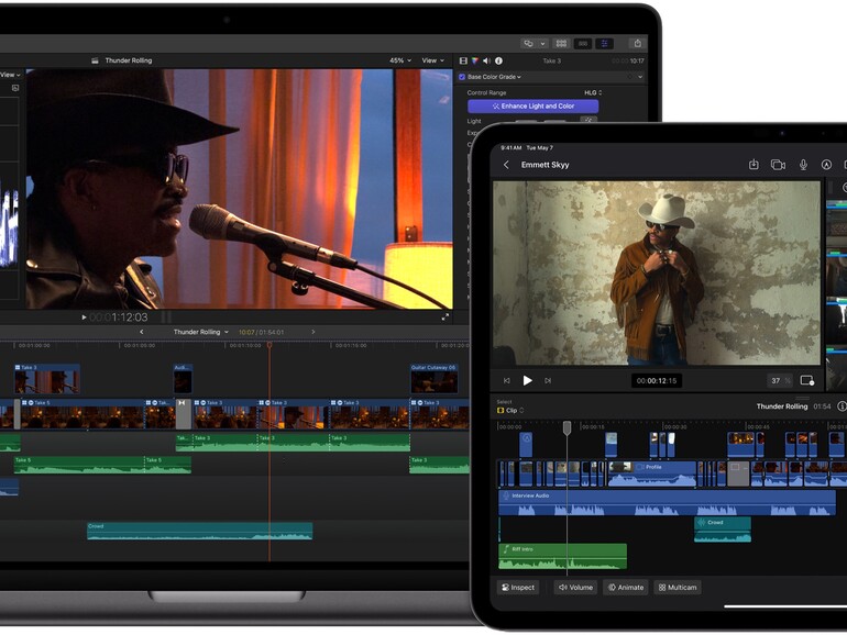 Final Cut Pro auf dem iPad und dem Mac: Nahtlose Videobearbeitung auf beiden Geräten.