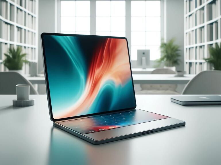 So sieht die KI ein faltbares MacBook