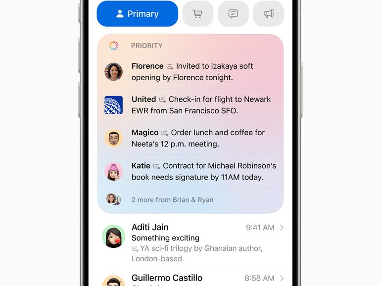 Mail sortiert E-Mails nach Priorität