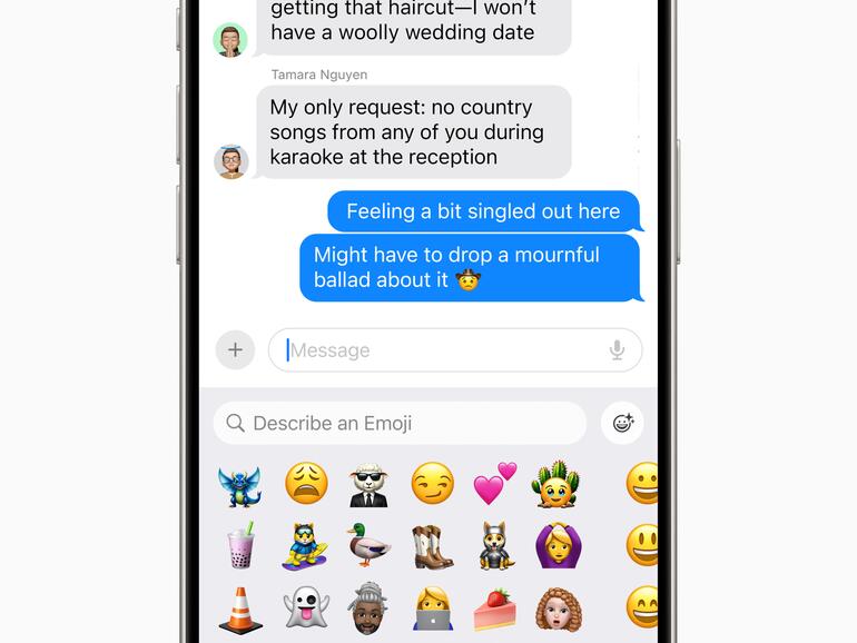 Reaktionen in iMessage mit selbst erstellten Genmojis