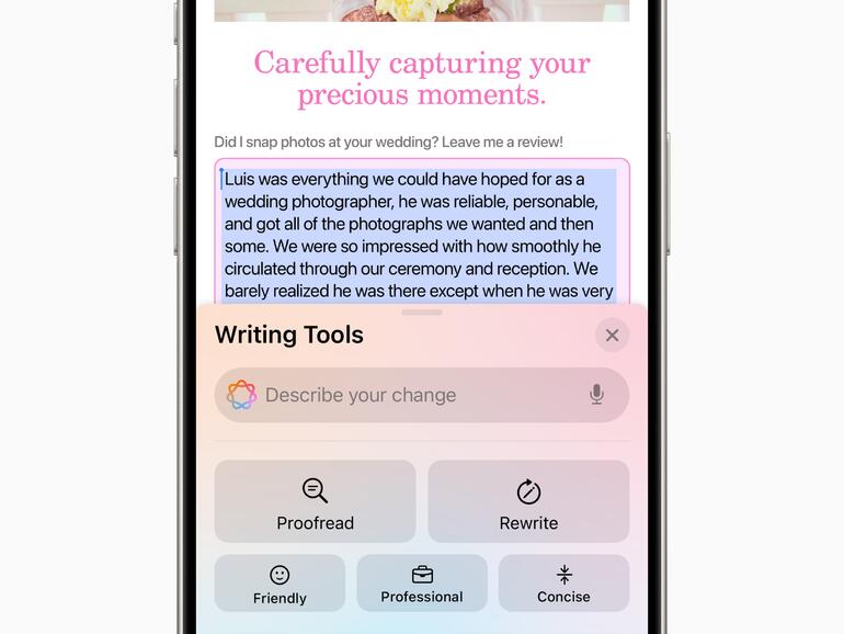 Tools zum Schreiben, etwa Korrekturlesen, Umschreiben oder Zusammenfassen