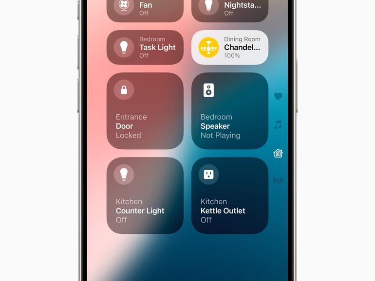 Steuerung von Smart-Home-Geräten im Kontrollzentrum