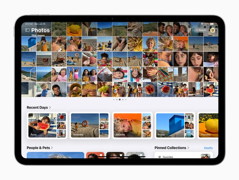 Neugestaltete Fotos-App