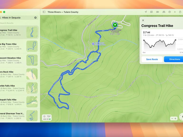Die Maps-App unterstützt jetzt Routenplanung zum Bergsteigen