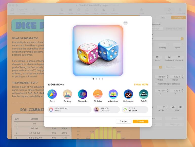 Bilder-Spielplatz in Pages