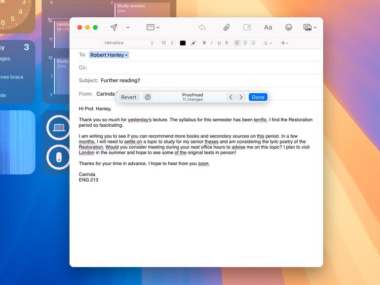 Schreibtools in Mail