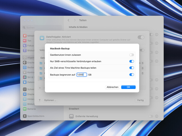 Wer sein Back-up auf einer SMB-Freigabe macht, kann sich frei im lokalen Netzwerk bewegen.