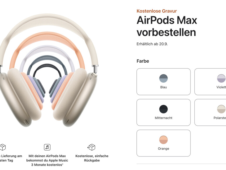 Neue Farben, neuer Anschluss, sonst wie bisher: Die AirPods Max.