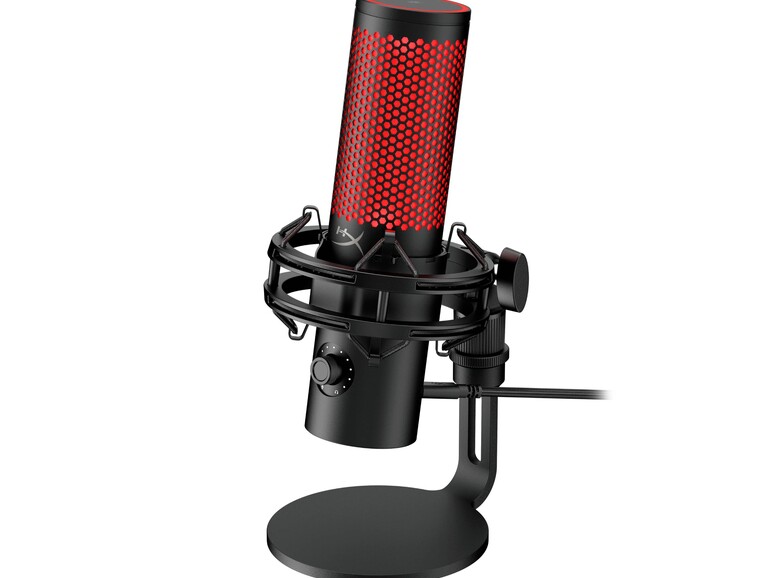 Das Hyperx Quadcast 2 sieht nicht nur klasse aus, sondern klingt auch so. Und bringt die Mikrofonspinne gleich mit.