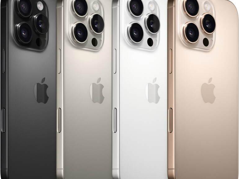 Gedeckte Farben: Apples Profi-iPhones kommen farblich zurückhaltend daher. Wir hätten allerdings nichts gegen mehr Pep einzuwenden – beim iPhone 16 geht es ja auch!